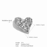 Broche Corazón Arrugado Plata