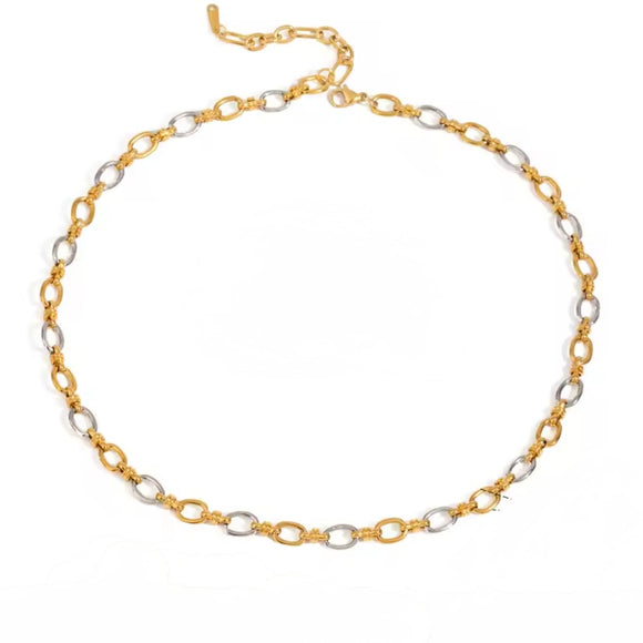 Collar eslabones bicolor