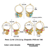 Pendiente estrellas colores oro