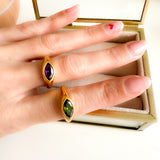 Anillo Circonita Verde oro