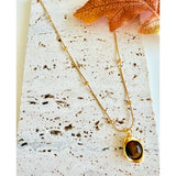 Collar Colgante Dorado Ojo de tigre