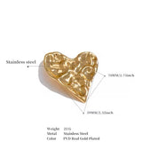 Broche Corazón Arrugado Oro