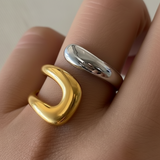 Anillo irregular bicolor