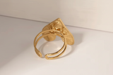 Anillo Corazón Arrugado Oro