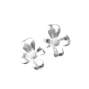 Pendientes Maxi flor plata