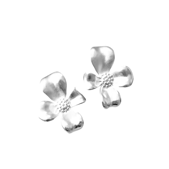 Pendientes Maxi flor plata