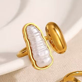 Anillo Maxi Perla Irregular oro