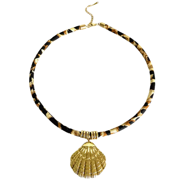 Colgante Cordón Print Concha oro