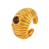 Anillo maxi ojo de tigre oro