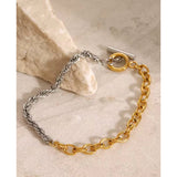 Pulsera eslabon cadena bicolor