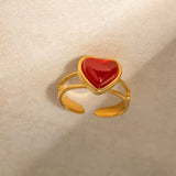 Anillo Corazón Rojo Oro