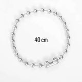 Collar Corazón Bolas Plata Mate
