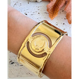 Pulsera luna con pañuelo oro