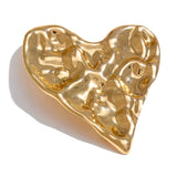 Broche Corazón Arrugado Oro