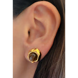 Pendiente Vintage ojo de tigre oro