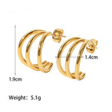 Pendiente triple oro