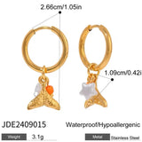 Pendientes Charms Cola Pez oro