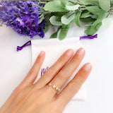 Anillo Mini Flores Brillo Oro