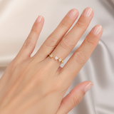 Anillo Mini Flores Brillo Oro