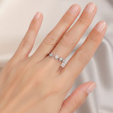 Anillo Mini Flores Brillo Plata