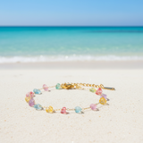 Pulsera mini cristales colores oro