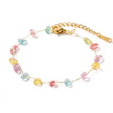 Pulsera mini cristales colores oro