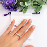 Anillo Mini Flores Brillo Plata