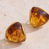 Pendiente Ambar geométrico oro