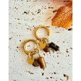 Pendientes Charms ojo de tigre oro