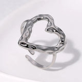 Anillo Corazón Irregular Plata