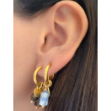 Pendientes Charms ojo de tigre oro