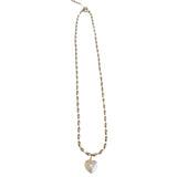 Collar Corazón Perla Plata