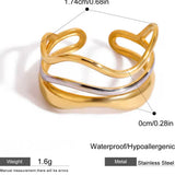 Anillo triple irregular bicolor
