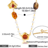 Collar Flor Ambar oro