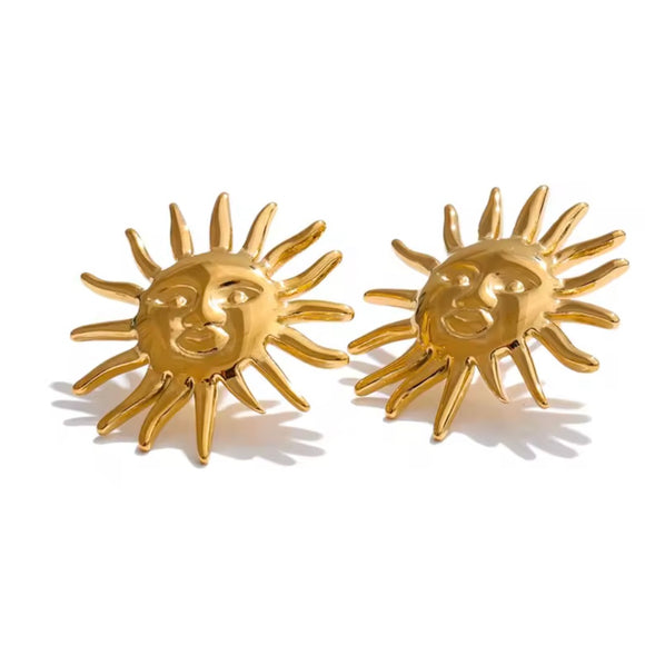 Pendientes sol oro