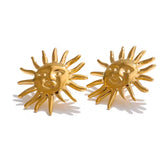 Pendientes sol oro