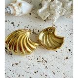 Pendiente Maxi Concha Vintage oro