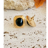 Pendiente Vintage ónix negro oro