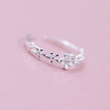 Anillo mini flores plata