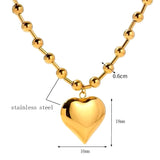 Collar Corazón Bolas Oro Mate