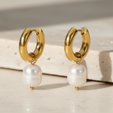 Pendiente Maxi Perla oro