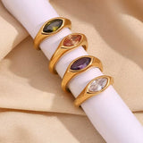 Anillo Circonita Marrón oro