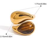 Anillo ojo de tigre gota oro