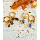 Pendientes Charms ojo de tigre oro