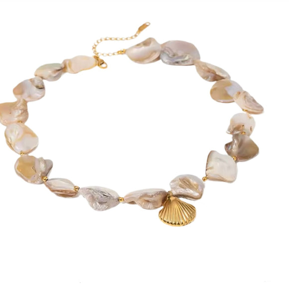 Collar Conchas Naturales oro
