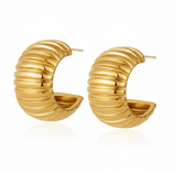 Pendiente maxi croissant oro