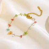 Pulsera mini cristales colores oro