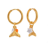 Pendientes Charms Cola Pez oro