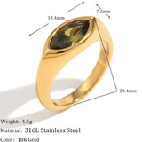 Anillo Circonita Verde oro