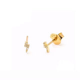 Pendientes Mini Rayo Brillo Oro